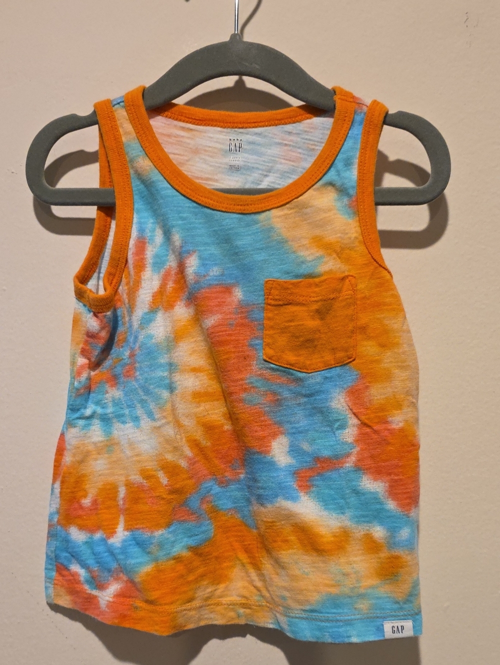 GAP Kids Tie-Dye Tank Top - Orange & Blue Size 2 Years
